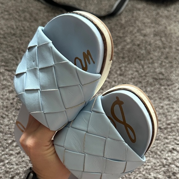 Sam Edelman Light Blue Woven Slide Sandals size 8 - Picture 11 of 13
